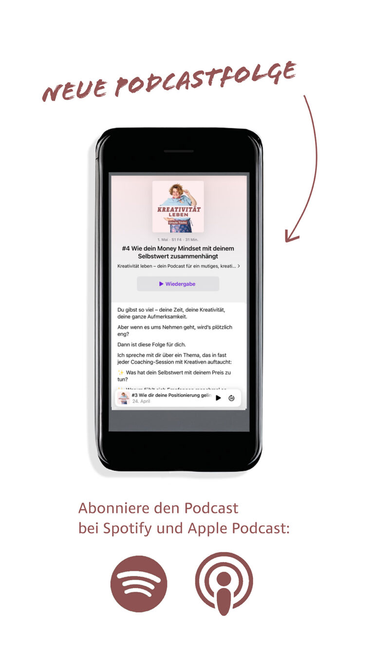 moneymindset und Selbstwert Zusammenhang in der vierten Podcastfolge von Kreativität leben, der Podcast von Ursula Tücks